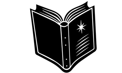 black book with a gold ribbon, Book Silhouette Vector Illustration