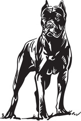 black and white illustration of a dog, Art Deco Cut File