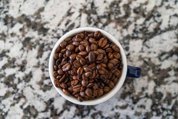coffee beans in a cup