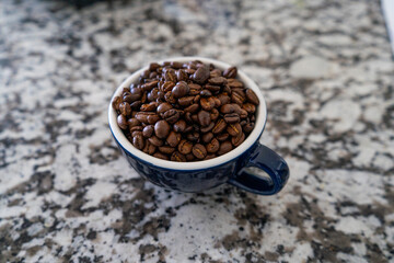 coffee beans in a cup
