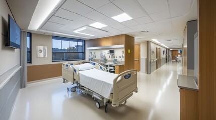A regional trauma center with reinforced structures, advanced surgical suites, and spacious recovery areas