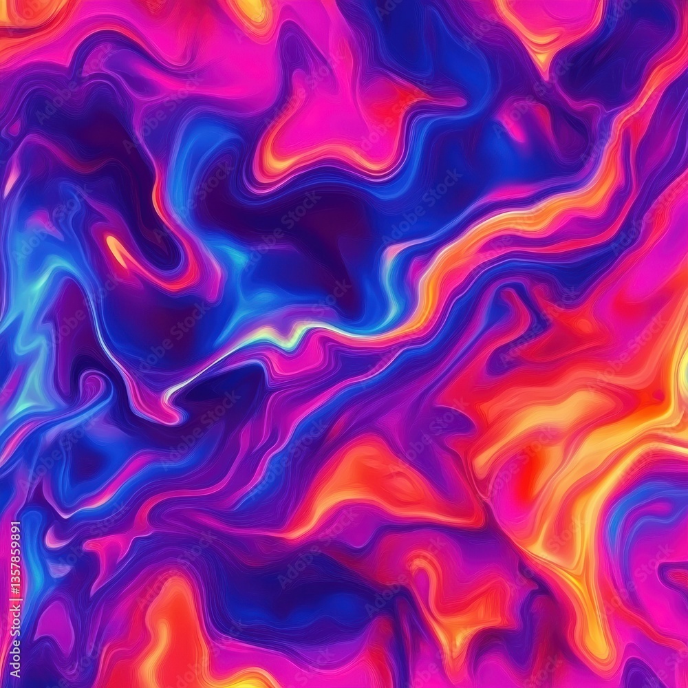 Poster vibrant liquid gradient pattern showcasing flowing neon colors with a modern fluid art aesthetic and