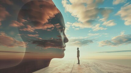 Exploring personal identity through self-reflection and deep contemplation.