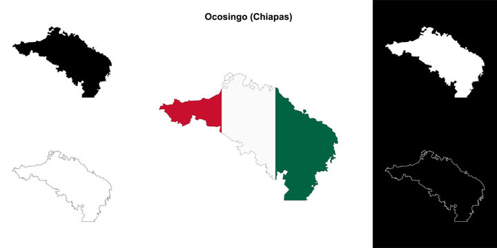 Ocosingo municipality (Chiapas) outline map set