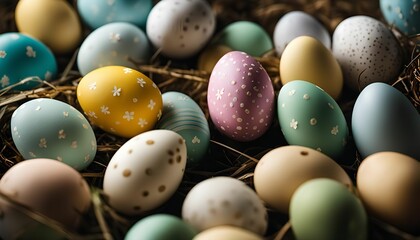 Colorful Easter Eggs in a Nest