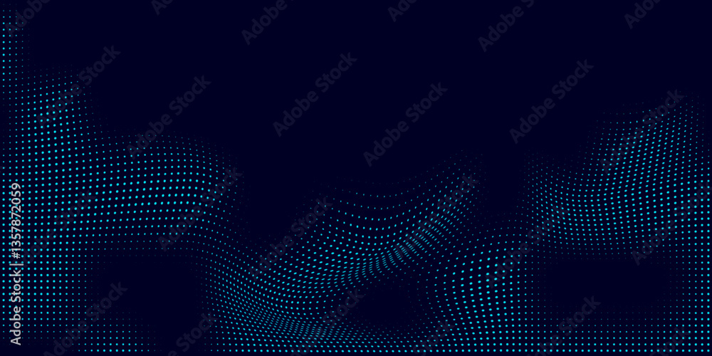 Poster halftone dotted abstract background design. dark blue halftone dots digital texture. halftone. vecto