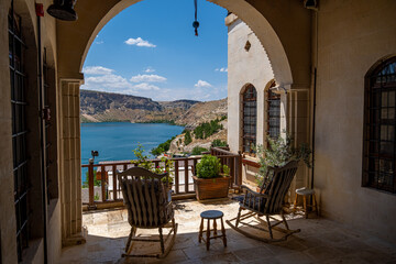 Scenic View from the Historic Halfeti Mansion, Halfeti, Sanliurfa, Turkey
