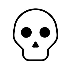 Fototapeta premium Simple black skull illustration on white background