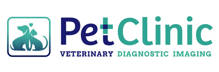 Logo Design Pet Clinic Dog Cat Hospital Heart Love veterinary ultrasound scan laboratory diagnostic tests Health animals symbol