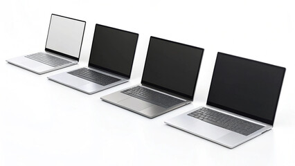 Laptops Mockup on White Background Modern Digital Device Template for Technology Branding Web Design and Product Presentation