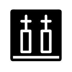 Fototapeta premium Black and white illustration of two candles with crosses