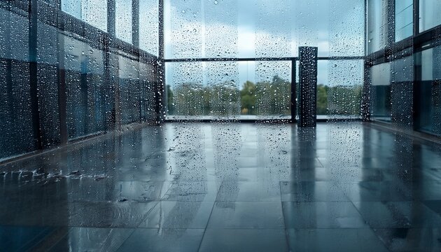 Experience exhilarating symphony of raindrops dancing on surfaces and mesmerizing spectacle of water gracefully descending down windows and glass