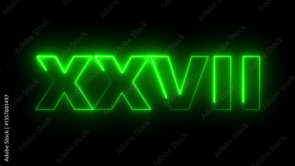 Poster 27 - one hot burning number on black background countdown timer neon light style on black background