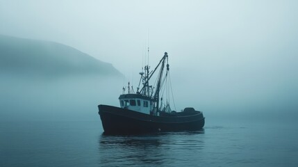 Fototapeta premium Misty Fishing Vessel