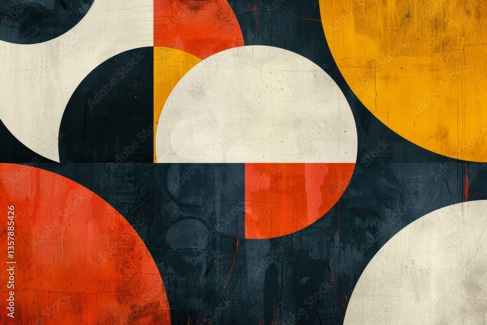 Poster bold geometric shapes and contrasting colors create a striking minimalist abstract design in a moder