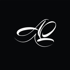 Initial letter AQ logo design 