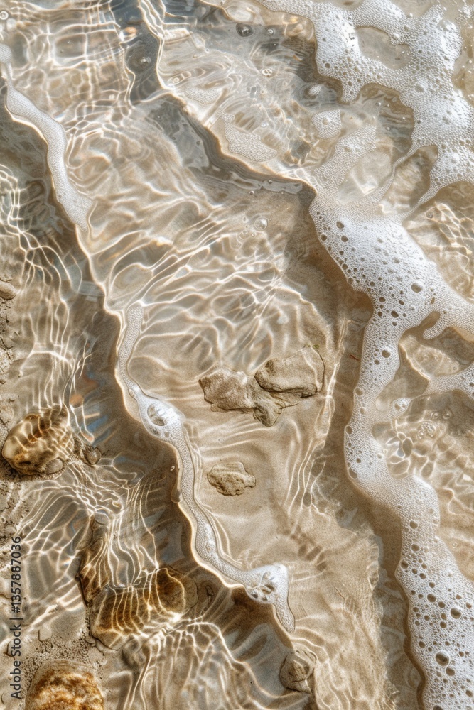 Poster textured background showcasing abstract patterns resembling flowing water and windblown sand in a na