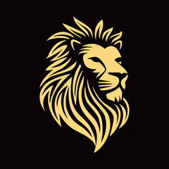 Royal style lion head logo vector illustration art