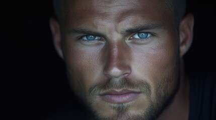 Obraz premium Close-up portrait of a man with intense gaze (21)