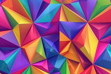 Vibrant Rainbow Polygon Theme in Colorful Graphic Display
