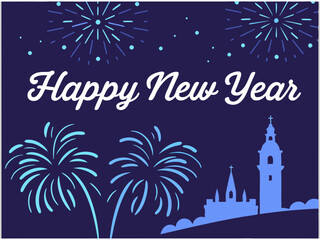 Fototapeta premium Fireworks Vector Art. Celebrate the New Year in Style