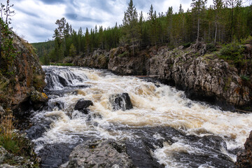 Cascades of the Firehole tumbling over the rocks