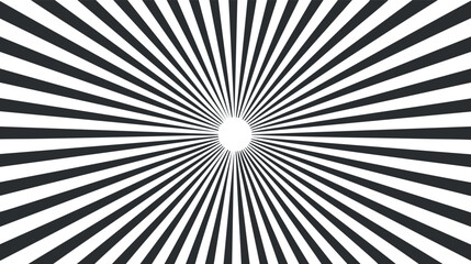 Abstract black and white radial pattern with optical illusion effect.