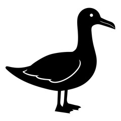 albatross bird black silhouette vector, Simple silhouette Design vector icon with white background. Wild bird