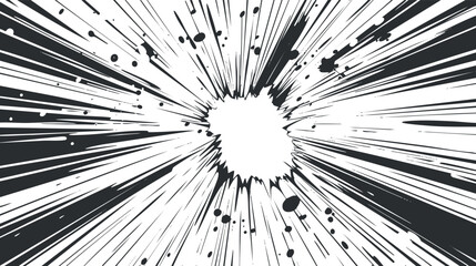 Obraz premium Dynamic comic-style explosion with black and white starburst effect.