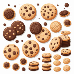 dessert, cookie, food, sweet, biscuit, bakery, background, chocolate, delicious, snack, candy, brown, homemade, bake, tasty, cake, isolated, chip, breakfast, pastry, closeup, fresh, crunchy, sugar, ve