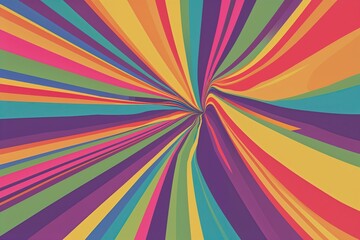 Vintage Rainbow Abstract Art with Funky Geometric Patterns for 70s Inspired Home Decor