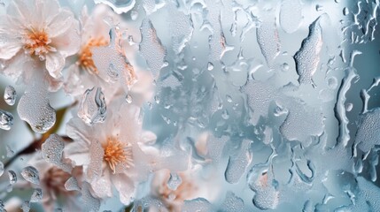 Water droplets on window. Generative AI