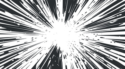 Fototapeta premium Dynamic black and white radial burst abstract graphic design.