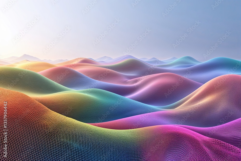 Poster soft velvety multicolor gradient mesh background with customizable light-toned vector design