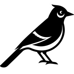 blue jay bird black silhouette vector, Simple silhouette Design vector icon with white background. Wild bird
