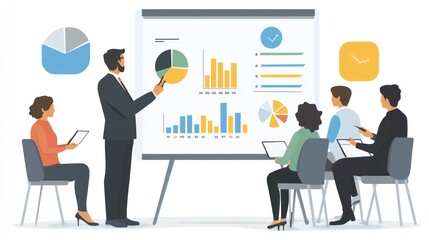 Business Presentation with Charts and Graphs Data Analysis Meeting