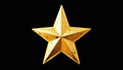 Fototapeta premium golden star isolated on transparent background