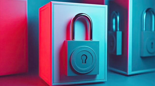 Secure digital lock technology lab product image modern lighting close-up view