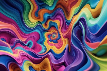 Fototapeta premium Vibrant Abstract Colorful Swirl Geometric Wallpaper Design