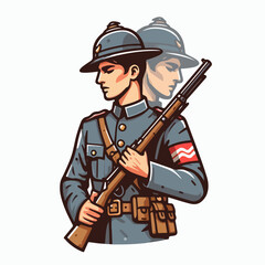 Fototapeta premium italian soldier vector illustration