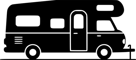 Trailer Caravan silhouette,Camper Trailer, Camper Van,
