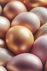 Nestled in a cheerful arrangement, these colorful Easter eggs radiate a sense of joy and celebration, perfect for spring festivities and gatherings Generative AI