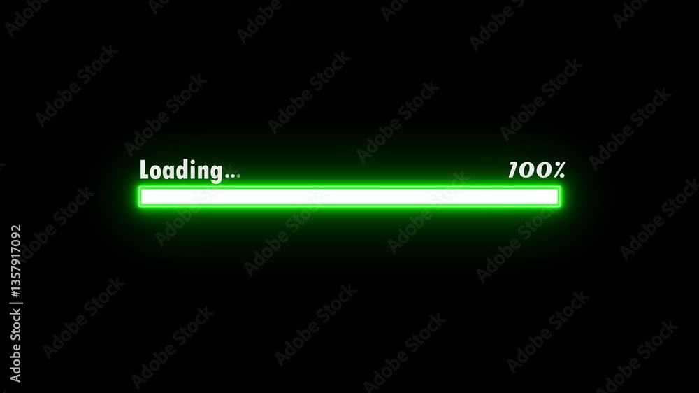Fototapete loading icon animation with black color background . loading bar and percentage futuristic progress 