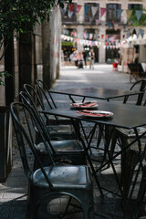 Street cafe in European city