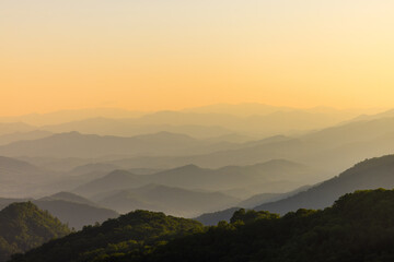 Obraz premium Sunset Blueride Parkway - Appalachian Mountains