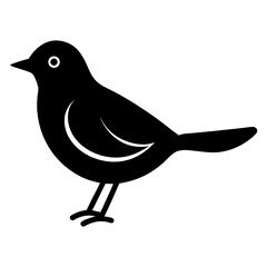 cuckoo bird black silhouette vector, Simple silhouette Design vector icon with white background. Wild bird