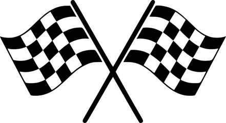 two crossed checkered Flag NASCAR Racing