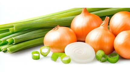 Fresh Onions and Green Onions Ready For Cooking