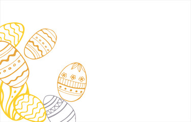 Frame made of elements for Easter. Traditional Easter elements. Vector illustration. Traditional easter ornament. Happy easter. Hand-drawn. Vector illustration.