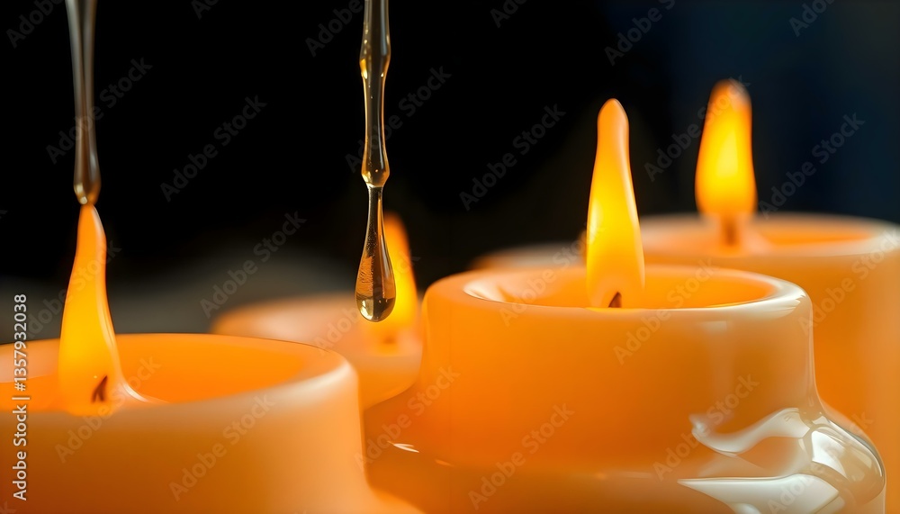 Canvas Prints a group of lit candles sitting on top of a table